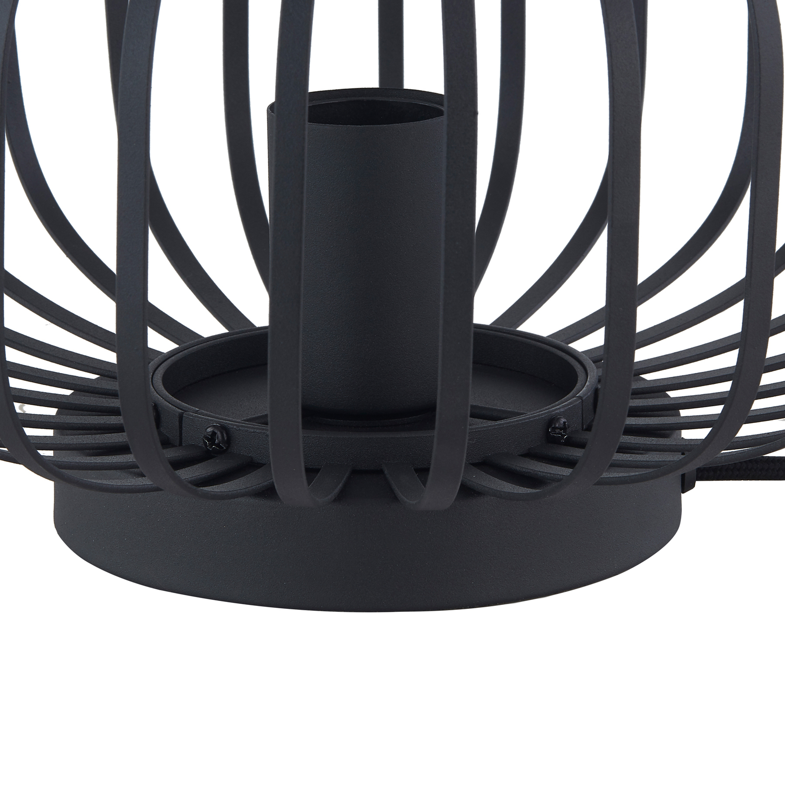 Lindby Krish stolní lampa ve tvaru klece, černá