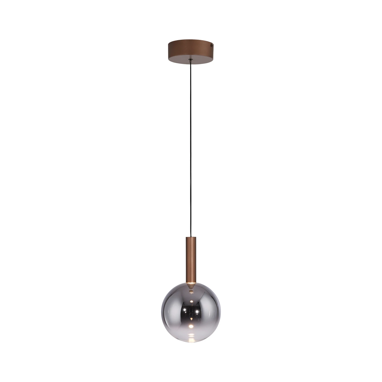 Paul Neuhaus LED piekaramā lampa Bowl, Ø 20 cm, brūna/pelēka