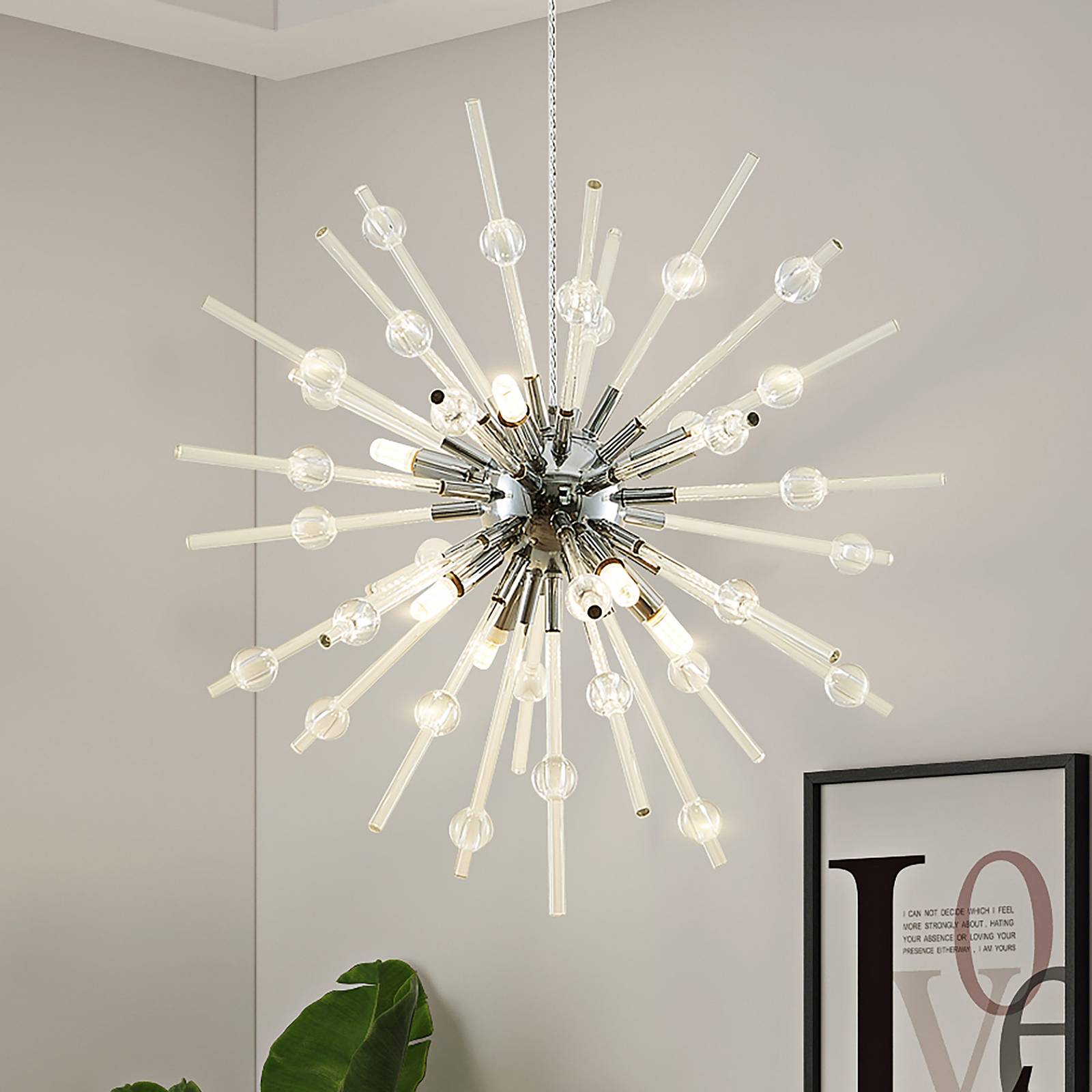 Lucande Kirai suspension en verre à 8 lampes 54cm