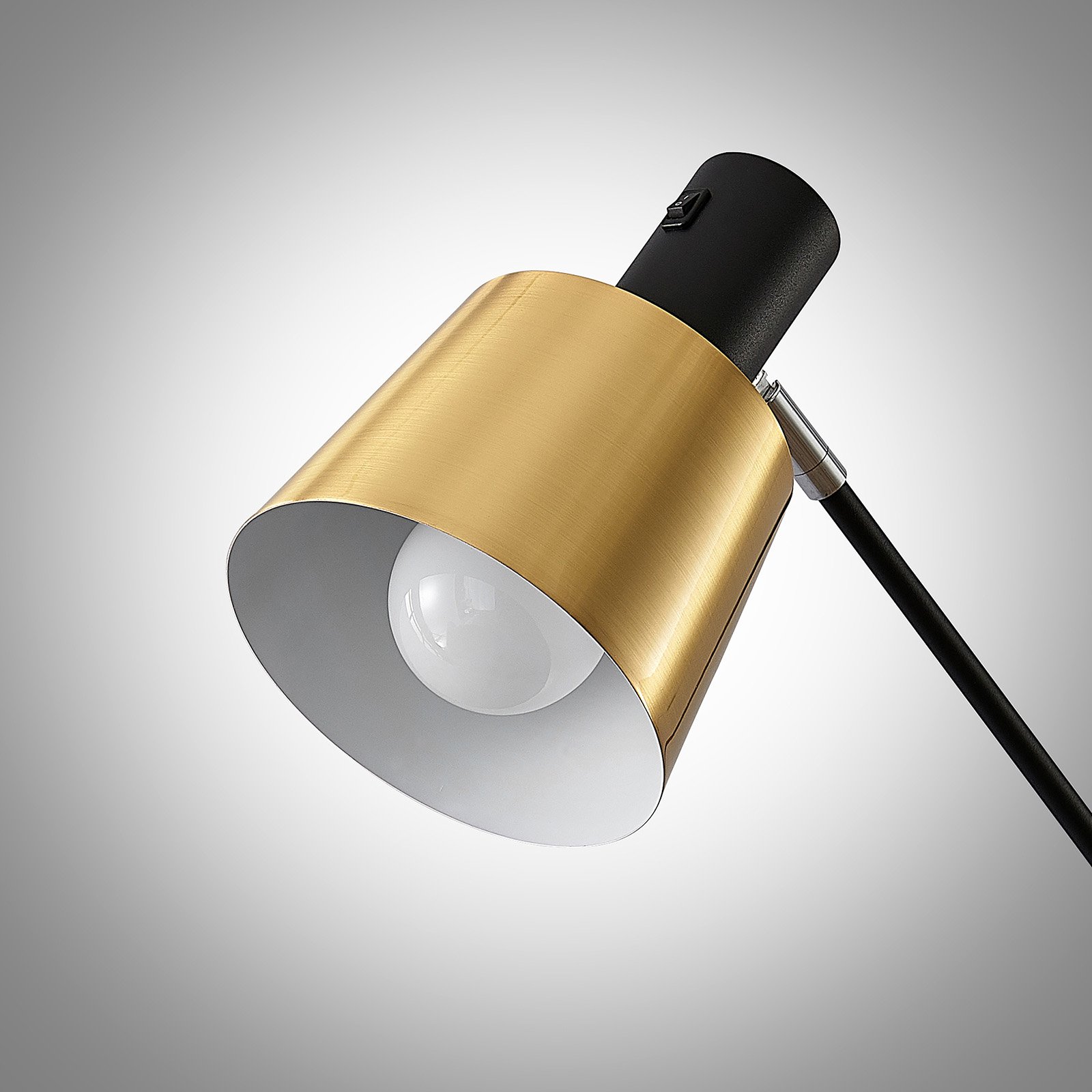 Vlada Lampa Podłogowa Matt Brass/Matt Black - Lindby