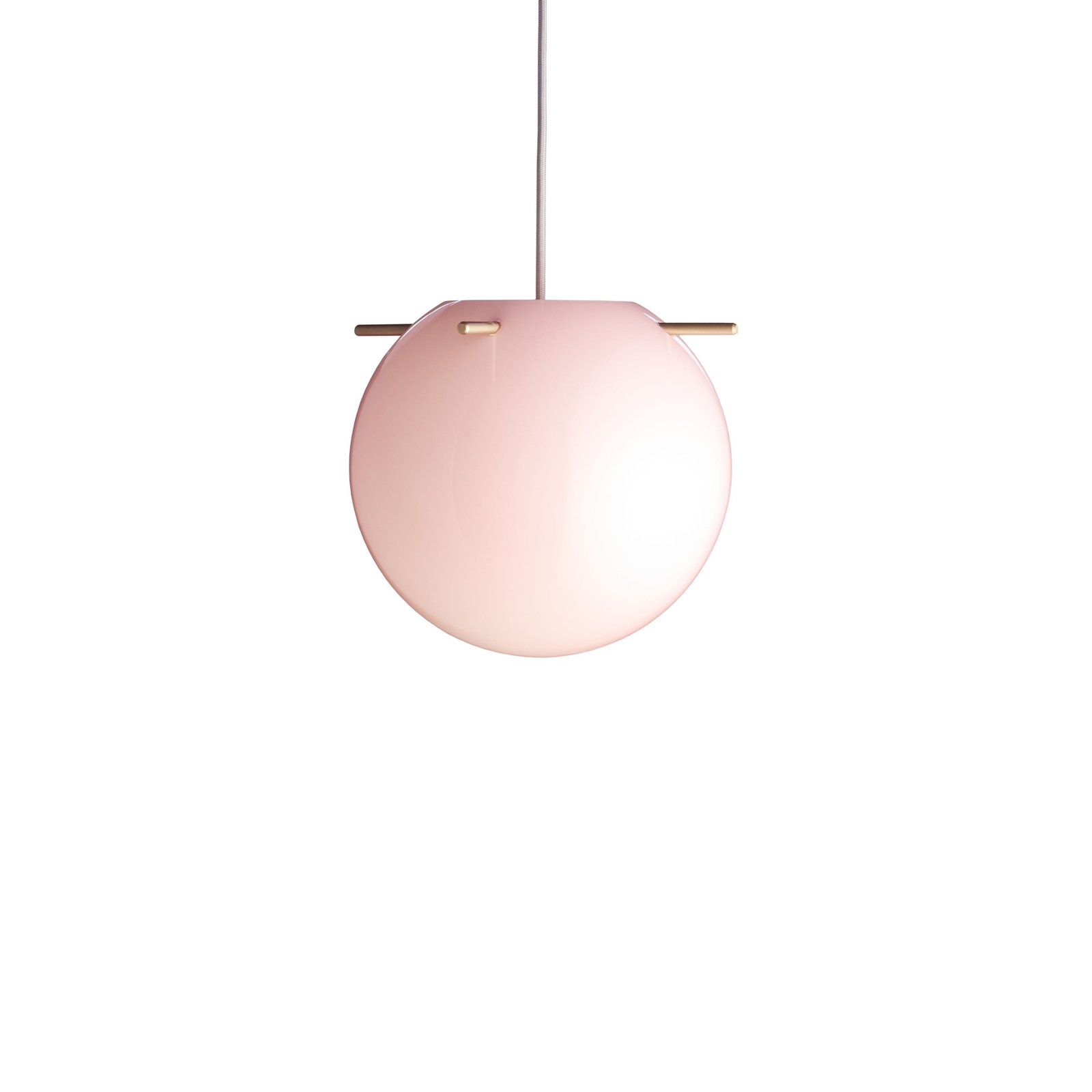 FRANDSEN pendant light Koi, glass, rose/brass, Ø 32 cm