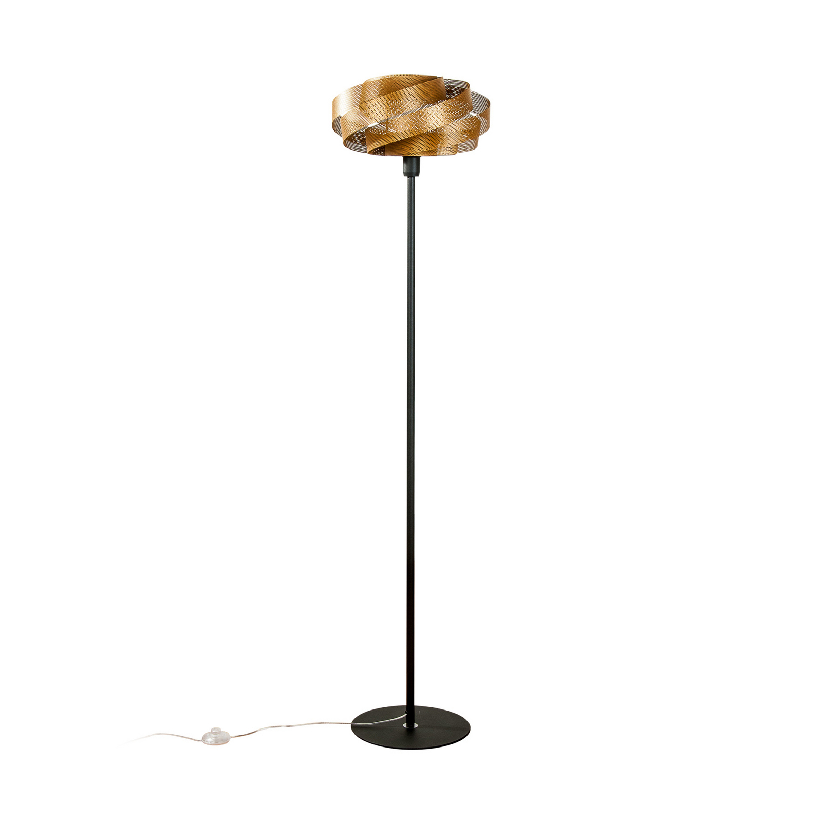 Lampadaire Vento, noir/doré, métal, Ø 40 cm, E27