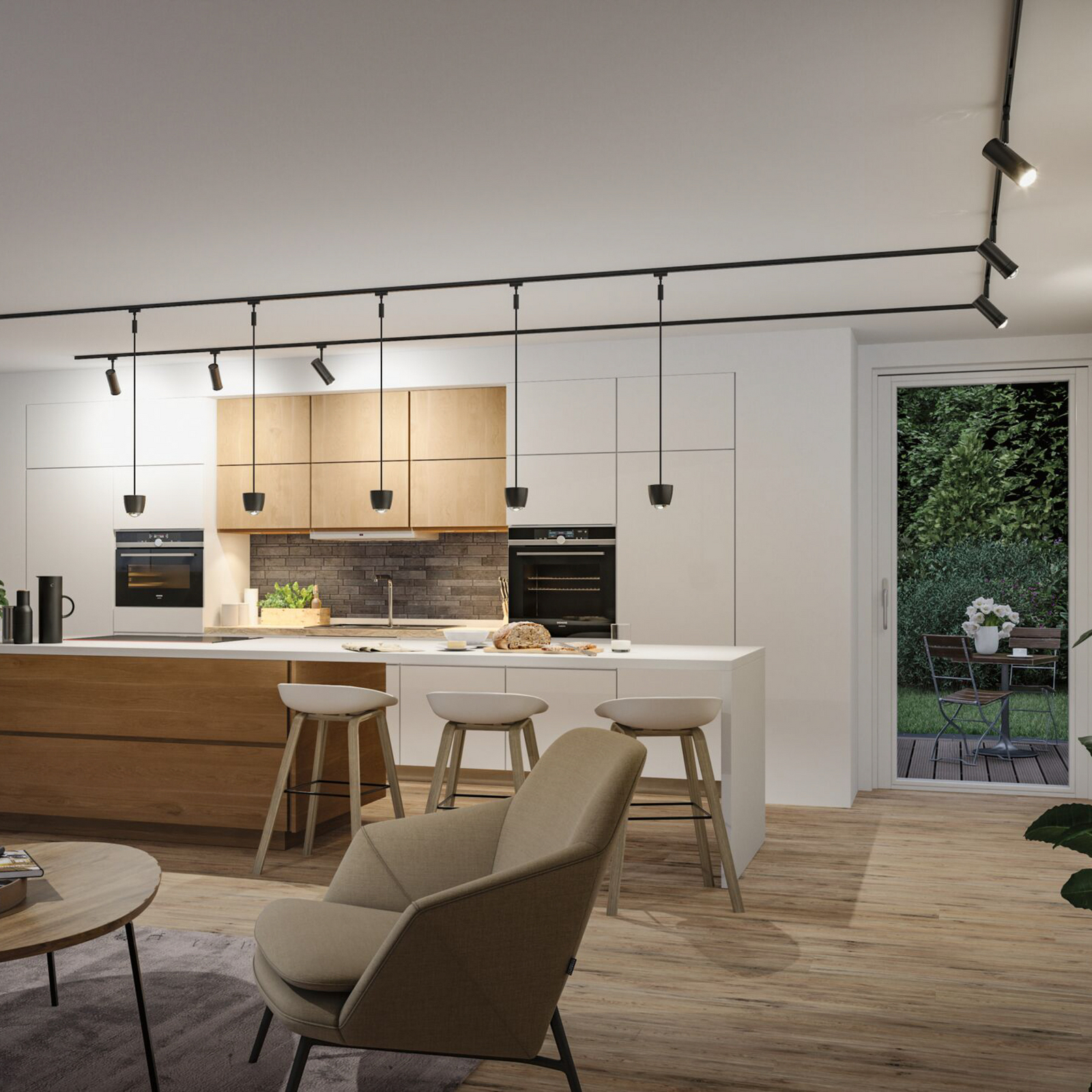 Paulmann URail Smart LED - Luminária suspensa em trilho Tyros preta CCTRGB