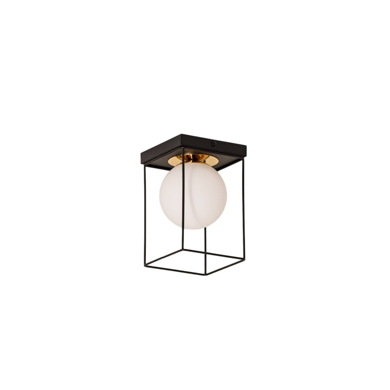 Deckenleuchte Aroma, 1-flammig, schwarz/weiß/gold, Stahl