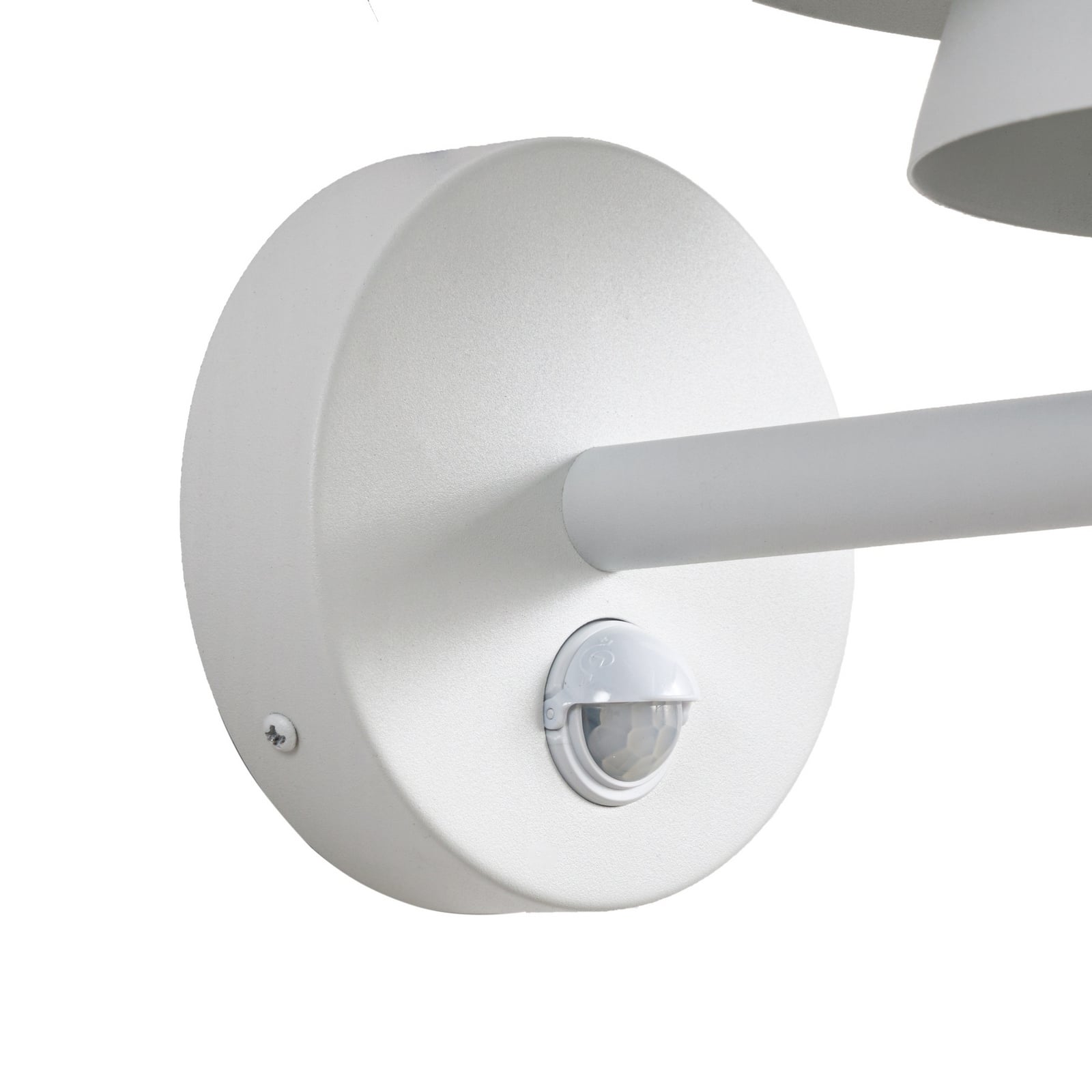 Montaro LED-Außenwandleuchte, IP54, weiß, Sensor, Aluminium - Lucande