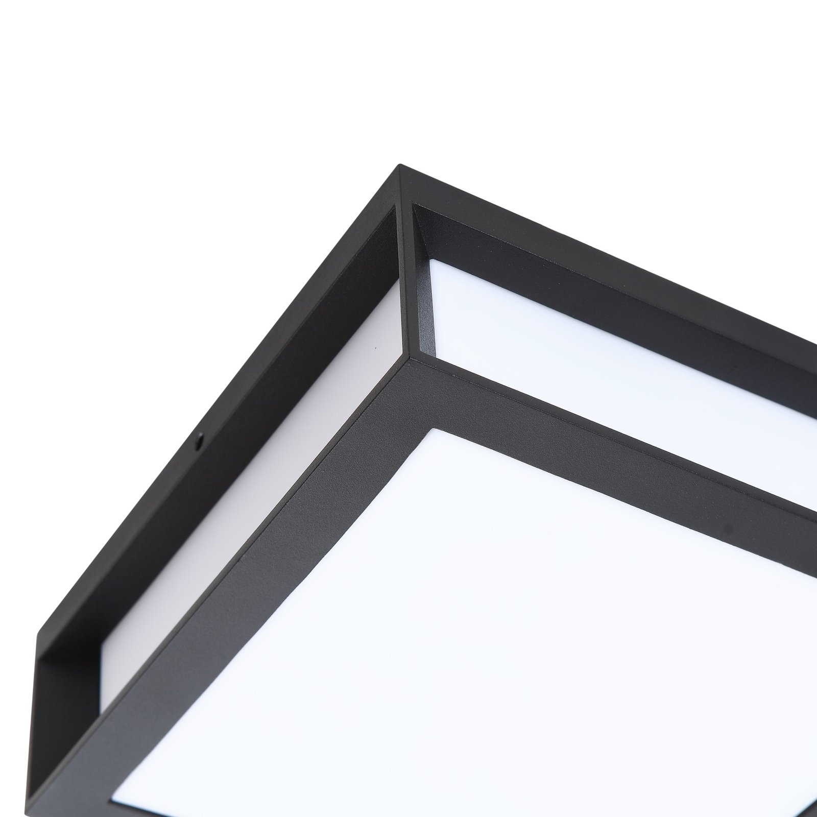 Lindby outdoor wall light Sivana, black, aluminium, 26 cm x 26 cm