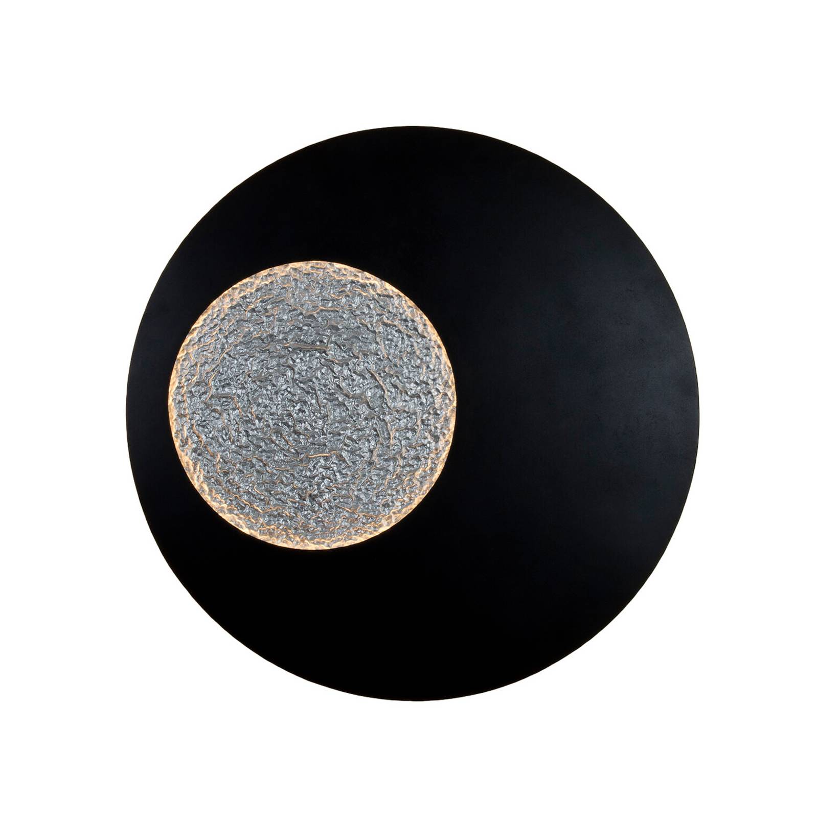 LED-Wandlampe LUNA GIGANTE XL, schwarz/silber, Ø 100 cm, dim