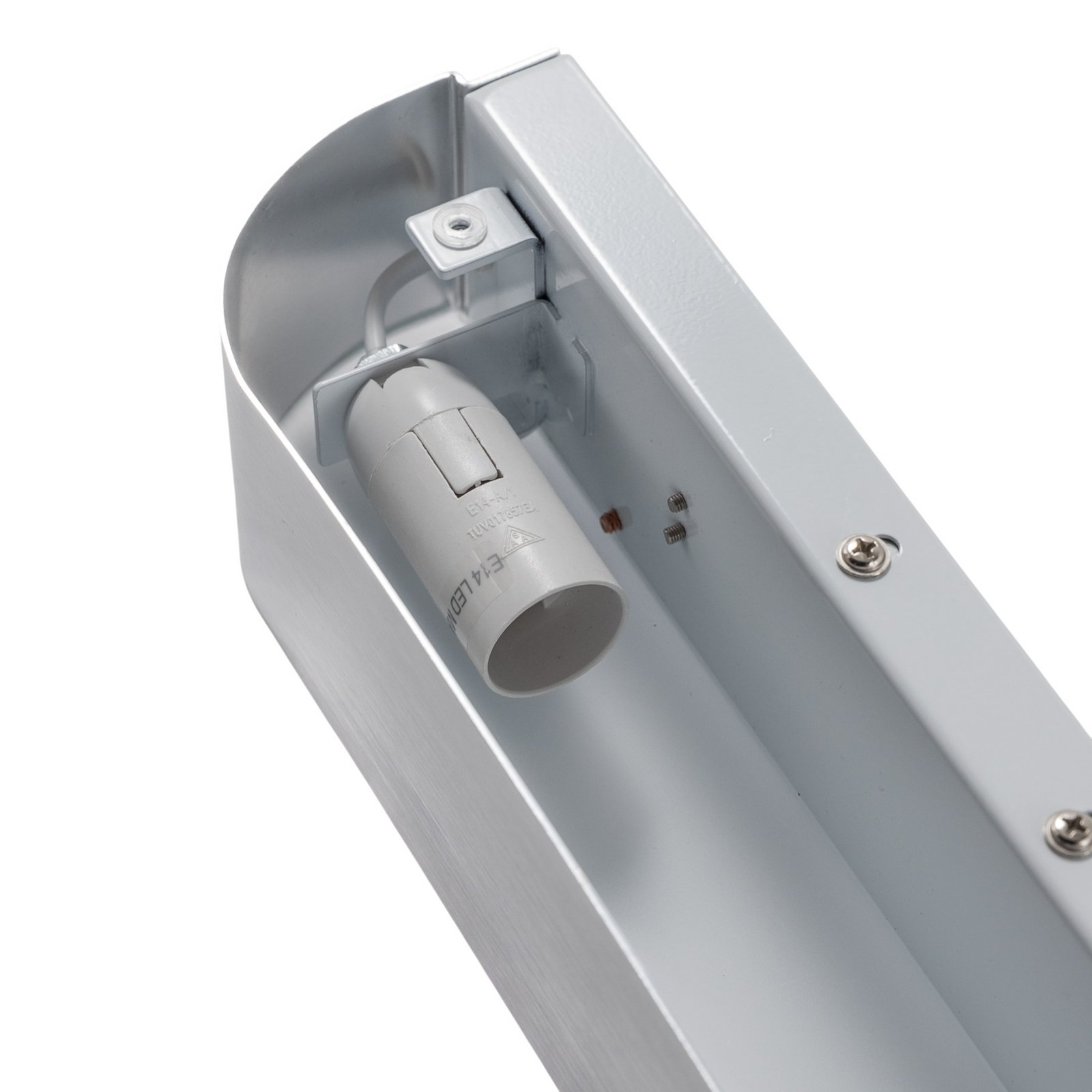 Nika vegglampe med fatning E14, aluminium