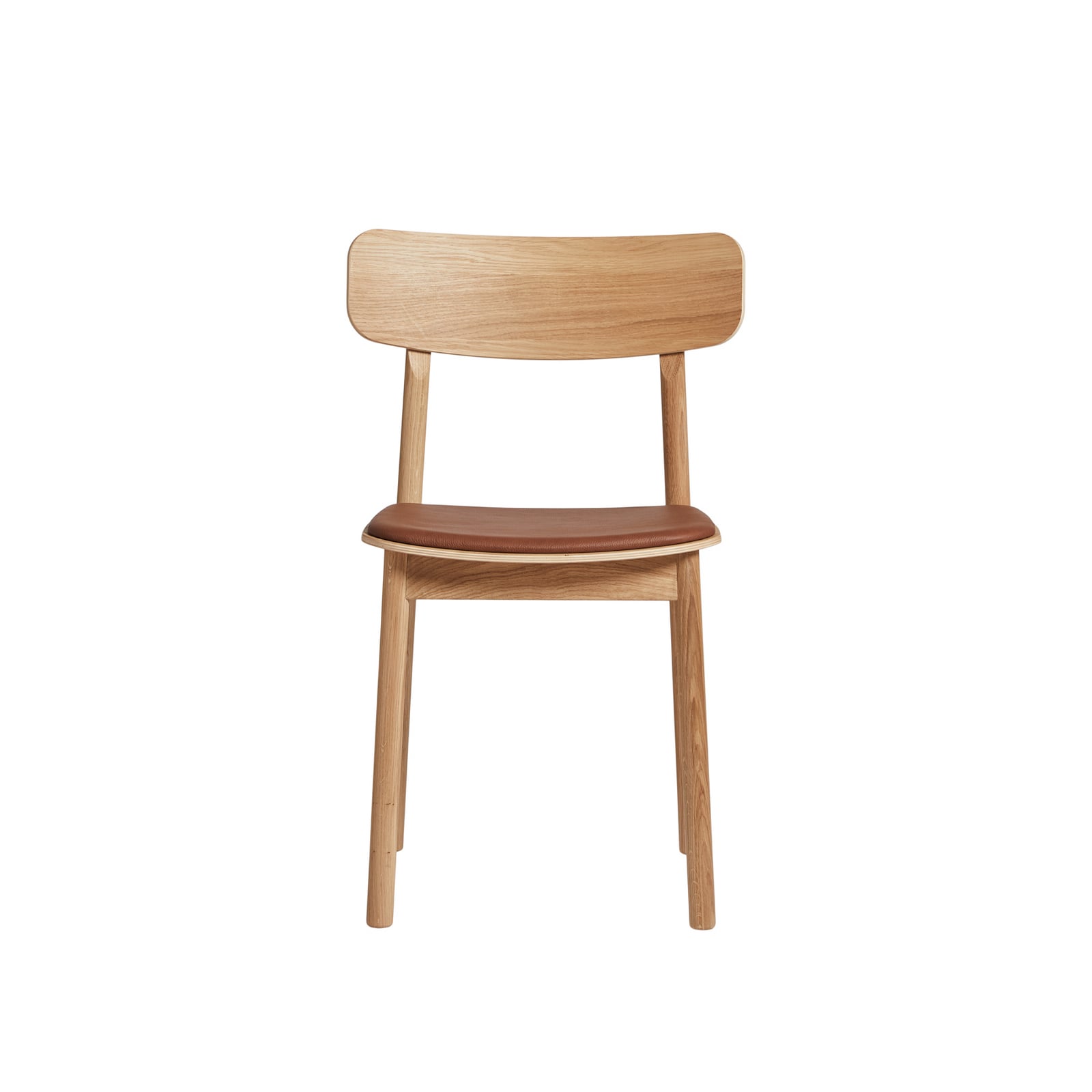 Chaise Soma, bois clair, cuir, hauteur 79 cm, chêne - Woud Chaise Soma, bois clair, cuir, hauteur 79 cm, chêne - Woud