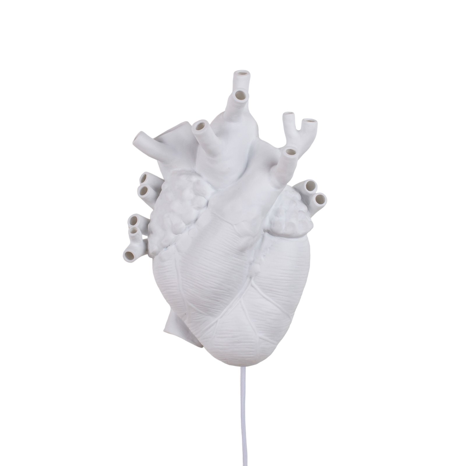 LED-vägglampa Heart Lamp av porslin, vit