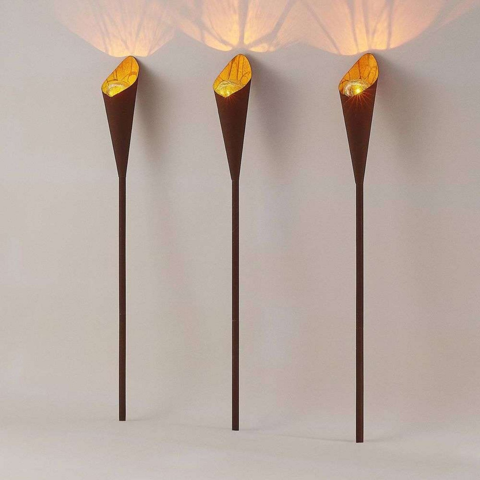 Jalf Solární Článek Lampa s Spike 3 pcs. Rust - Lindby