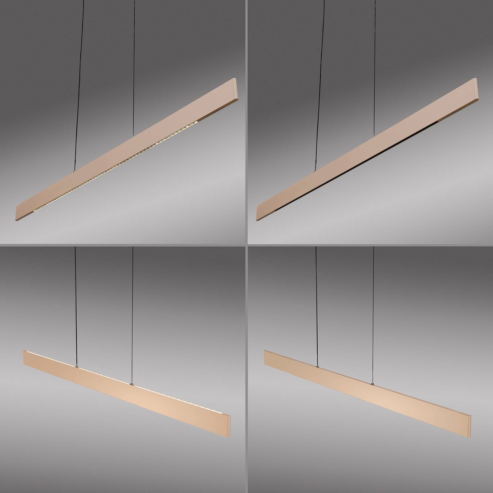 Żyrandol LED Adina, beż piaskowy, metal, 3 000 K, światło skierowane w górę/w