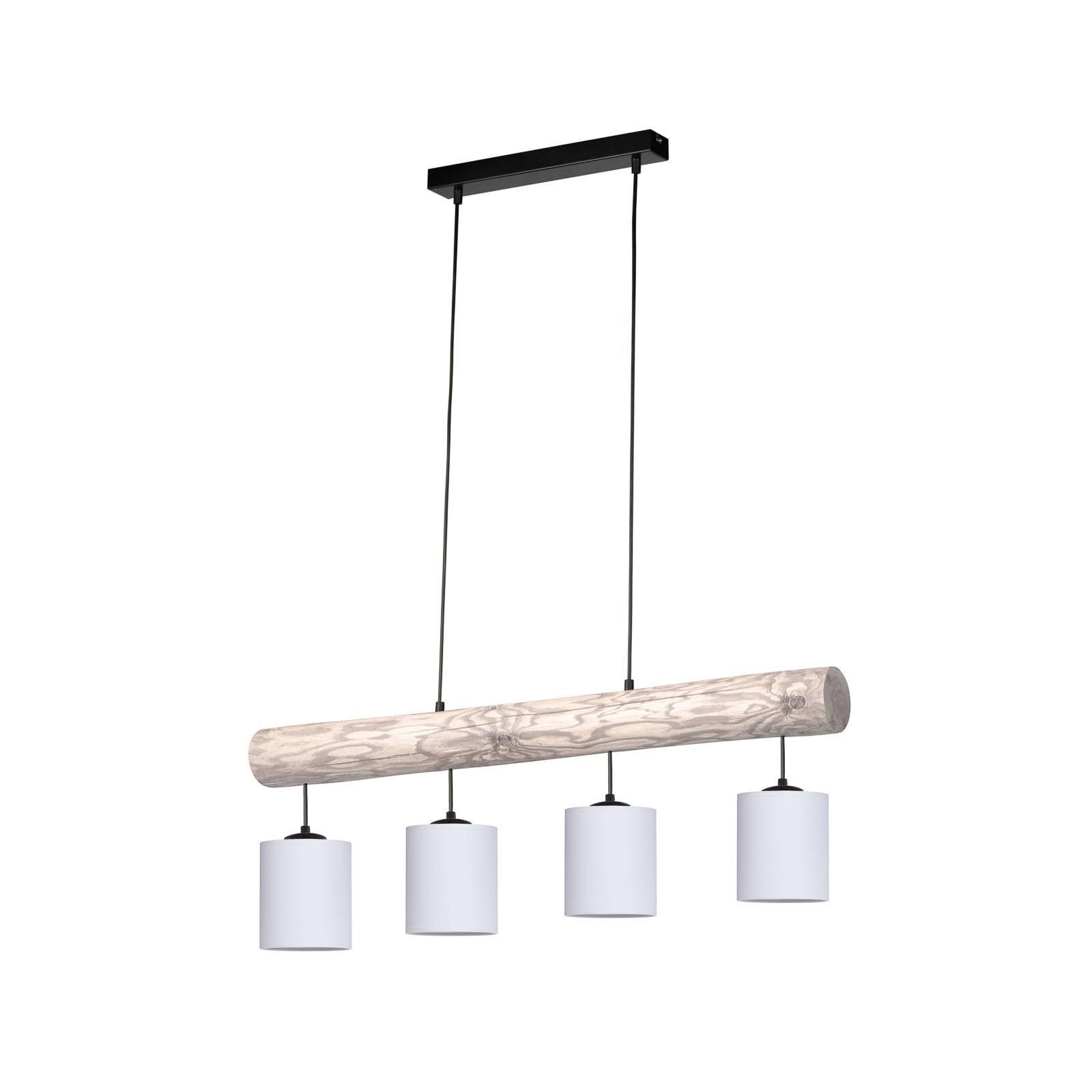 Hanglamp Furesta grijs kap wit 4-lamps