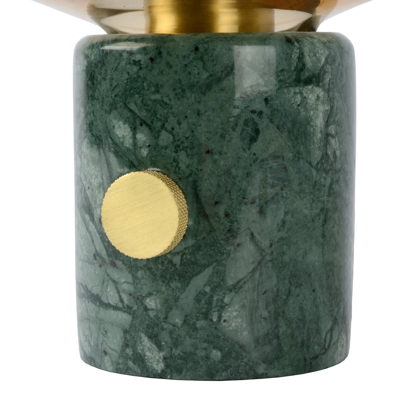 Candeeiro de mesa Charlize, verde marmoreado/âmbar