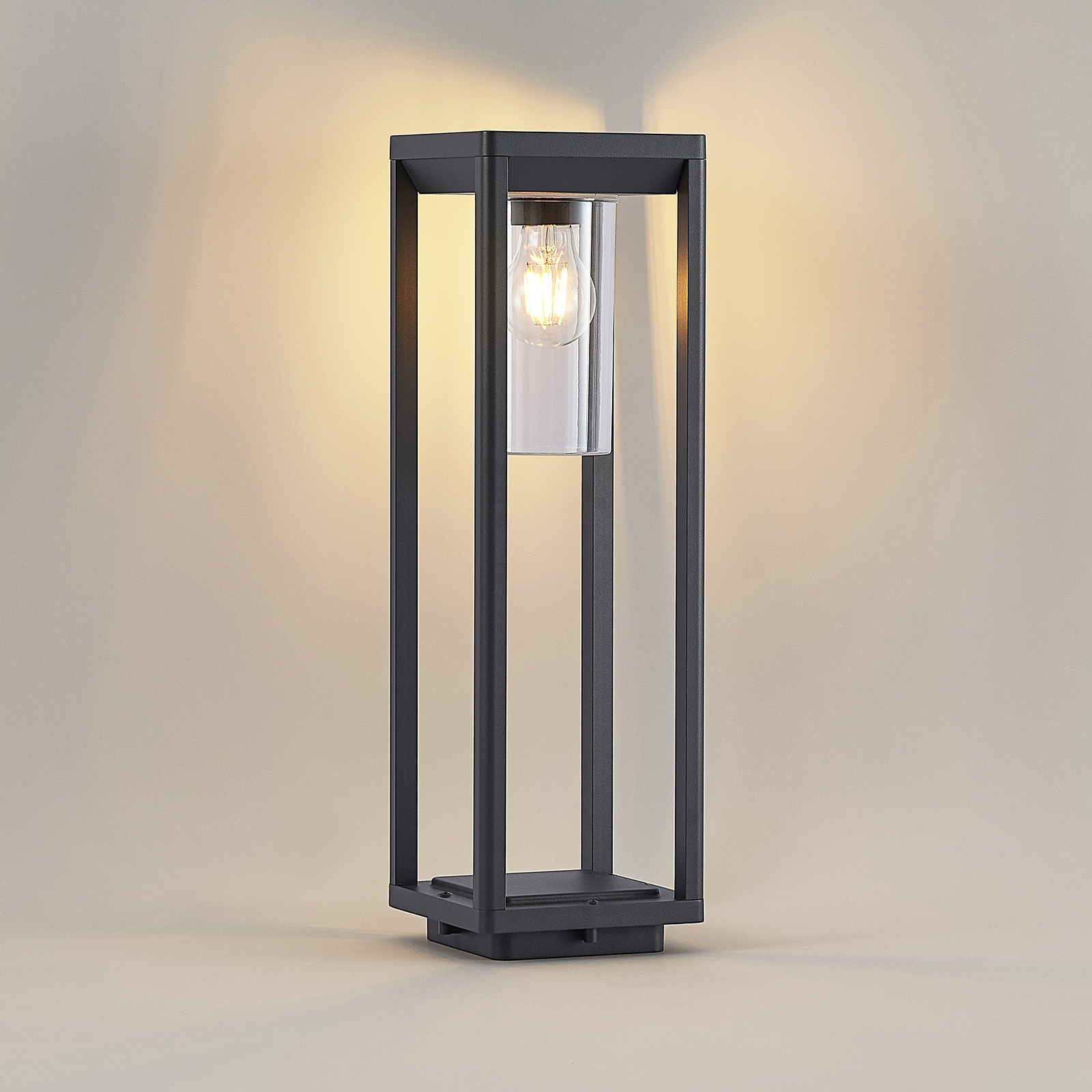 Lindby Estami lampa cokołowa, 50 cm, ciemnoszara