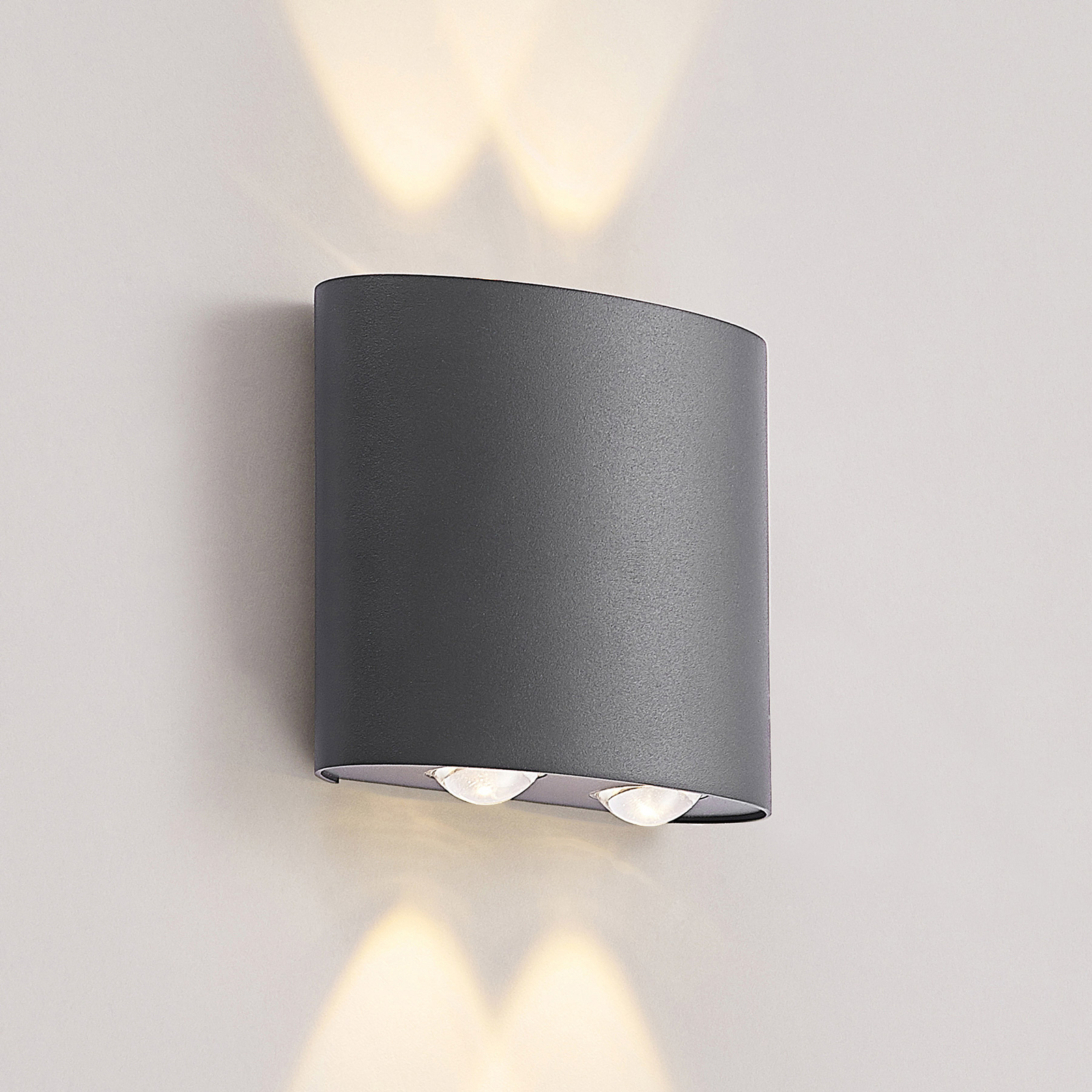 Lindby Gatlin LED venkovní nástěnné světlo, 14 cm