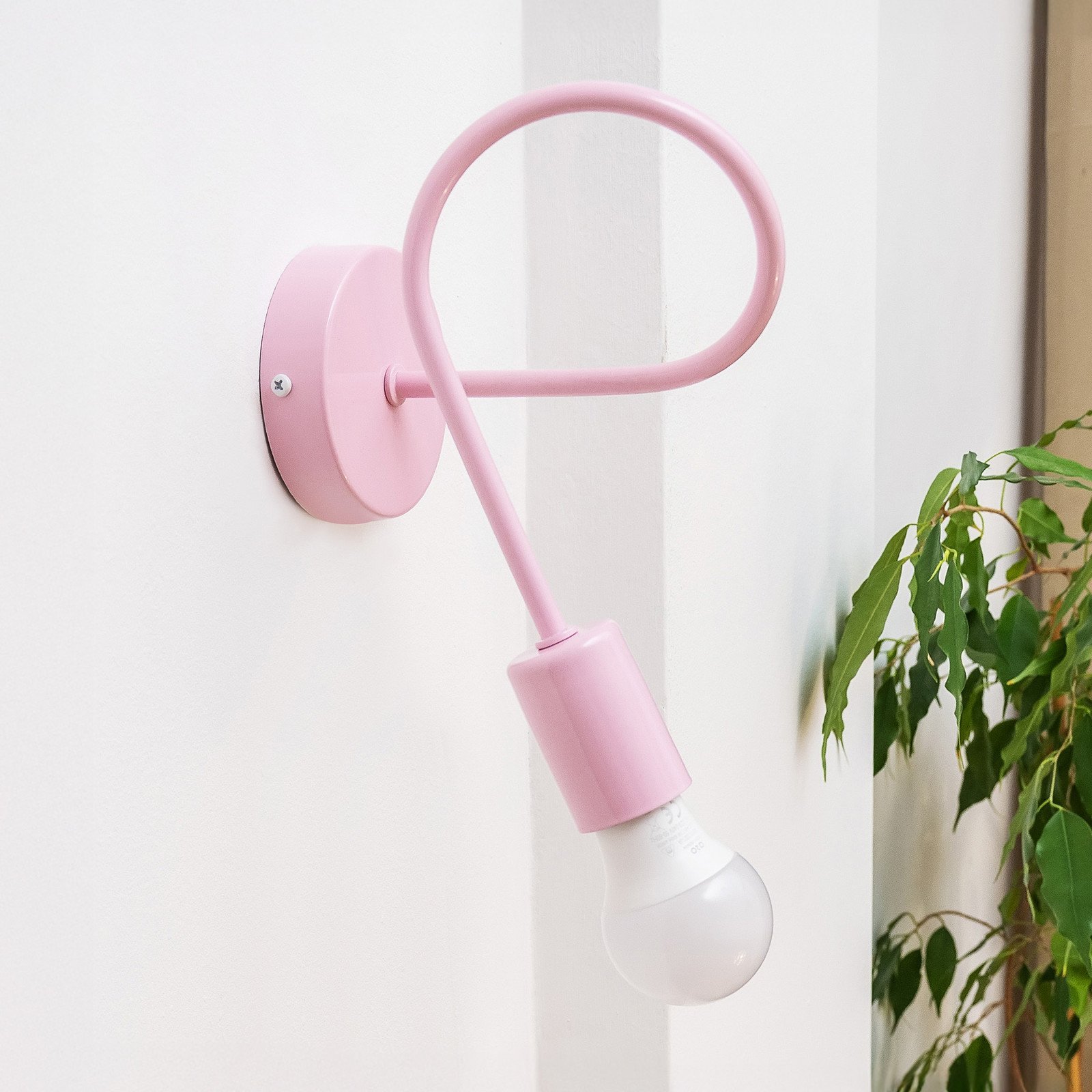 HELAM Aplică de perete Oxford roz metal E27 - Camera de zi / sufragerie - Modern