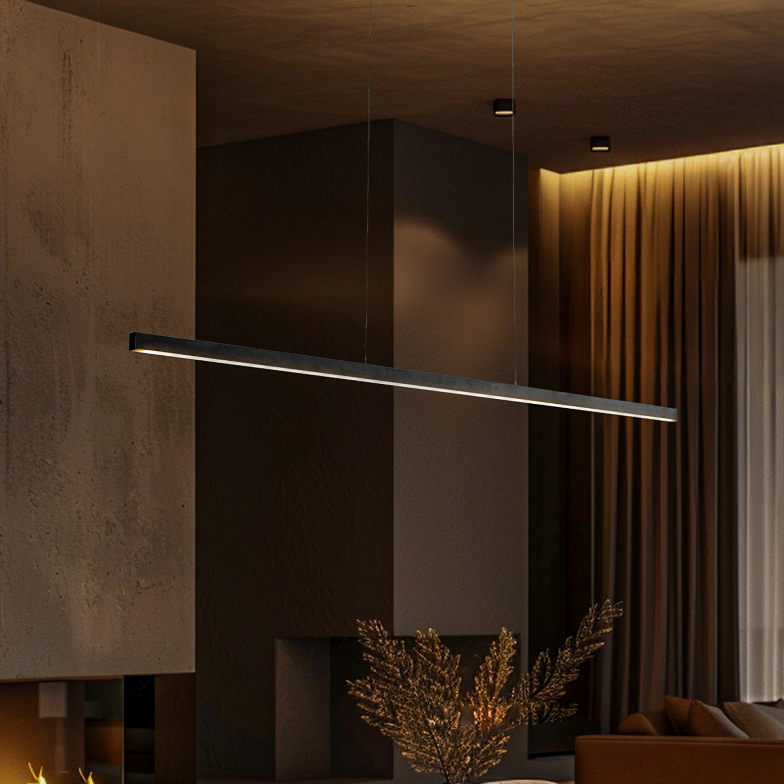 Quitani Zino LED pendant light slate grey 144 cm