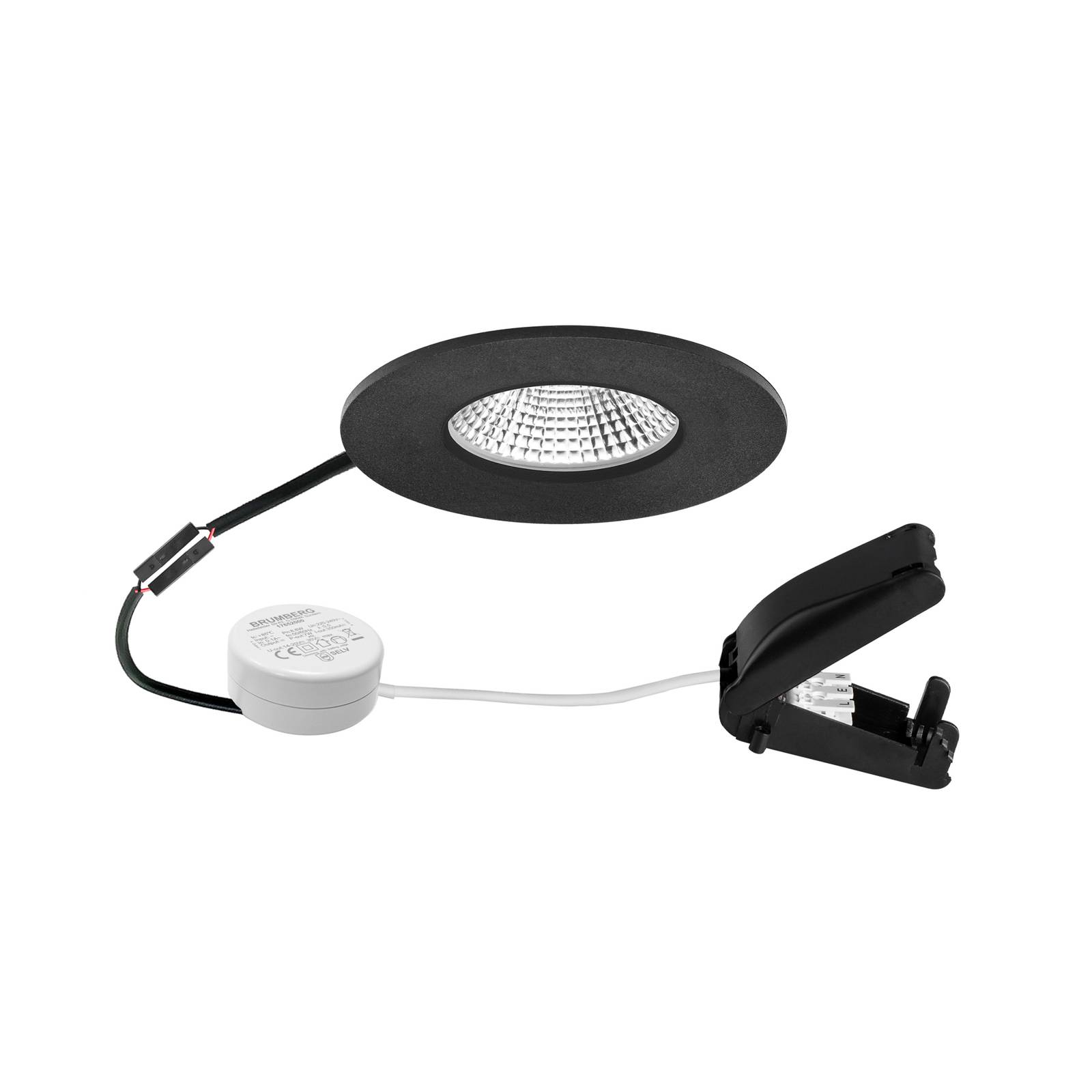 BRUMBERG BB20 Downlight voor Badkamer - zwart - Aluminium - lamp - inbouwspot plafond - dimbaar
