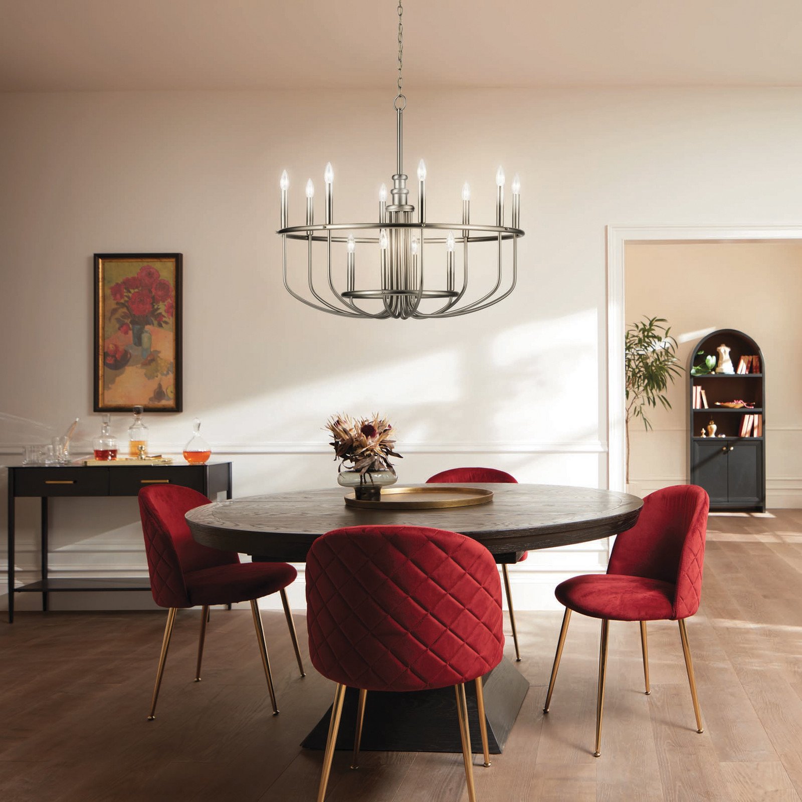 KICHLER Candelabru Capitol Hill 12 lumini nichel periat - Camera de zi / sufragerie - Metal