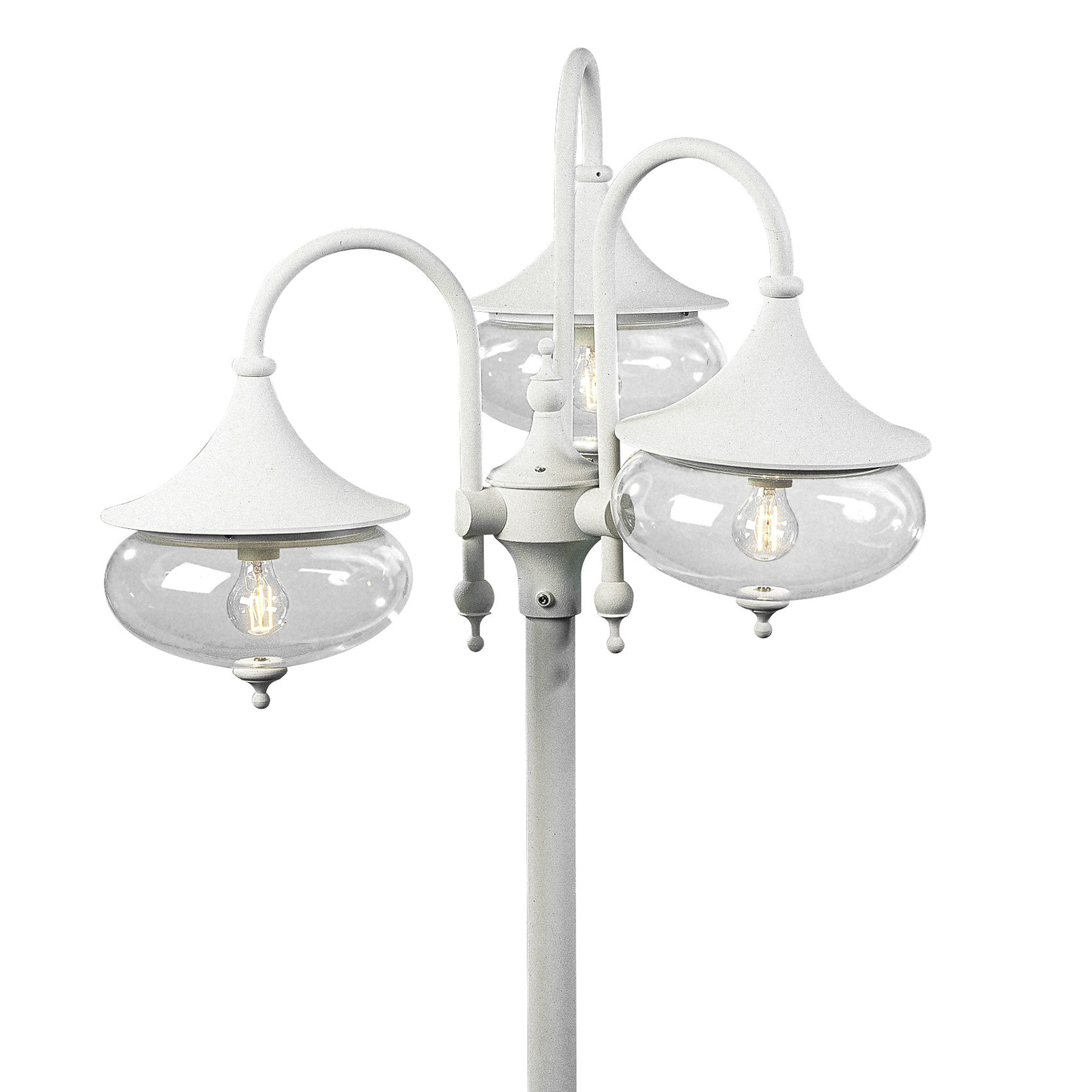 3-bulb Libra lamp post white