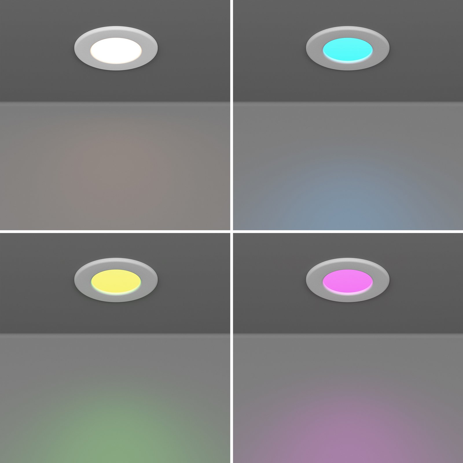 EGLO connect Luminária embutida LED Fueva 6-Z, branca, conjunto de 3