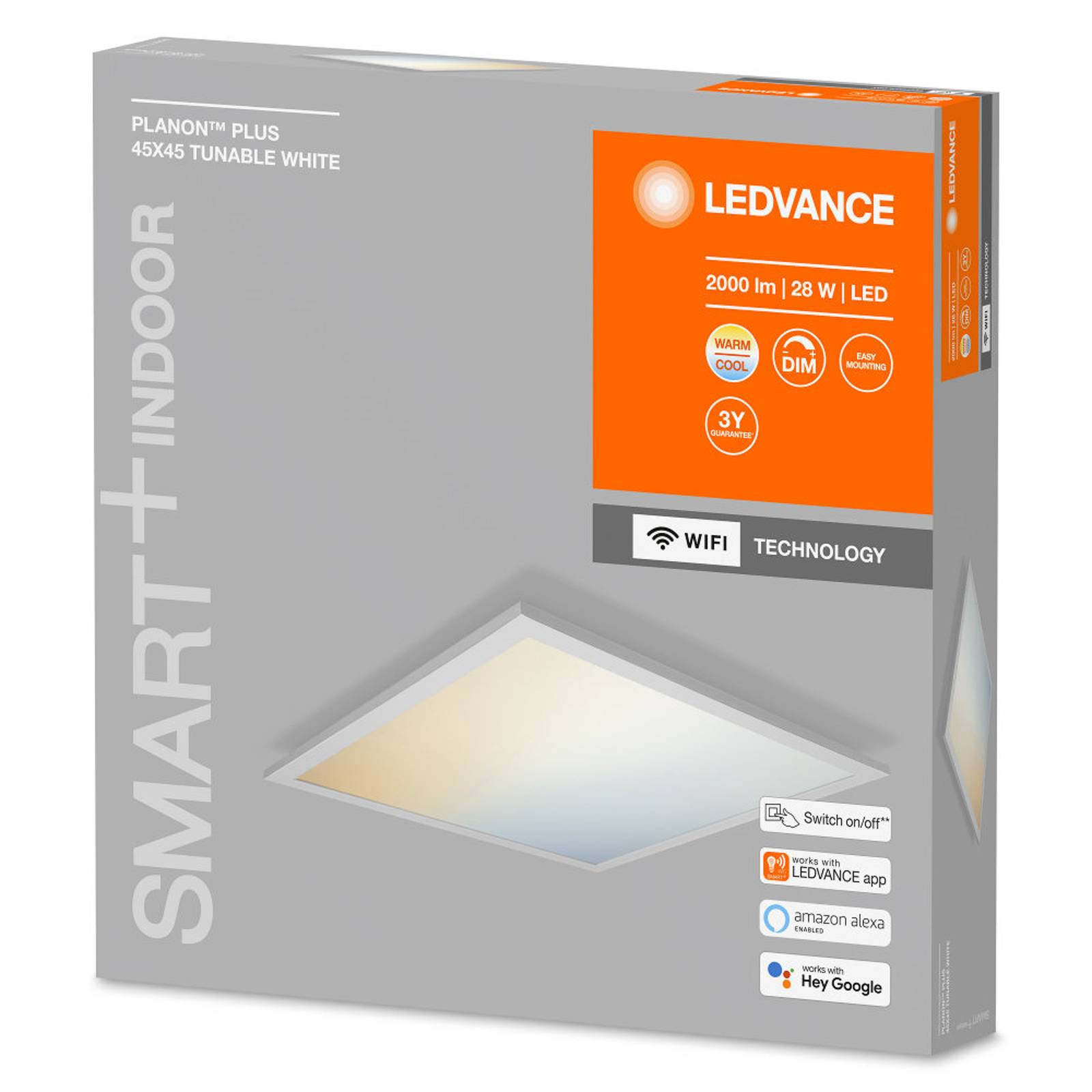 LEDVANCE SMART+ WiFi Planon Plus, CCT 45 x 45 cm