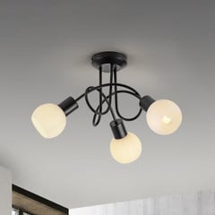 JUST LIGHT. Stropné svietidlo Loki, 3 svetlá, okrúhle, čierne, železo