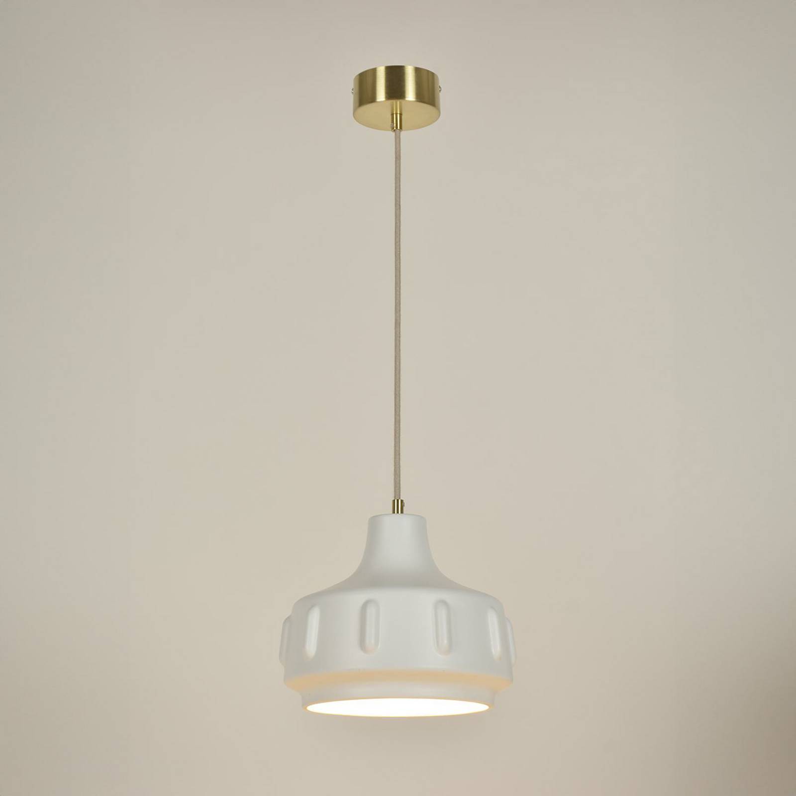 MARKET SET Lampa wisząca Jimmy, Ø 25 cm, biała, ceramika