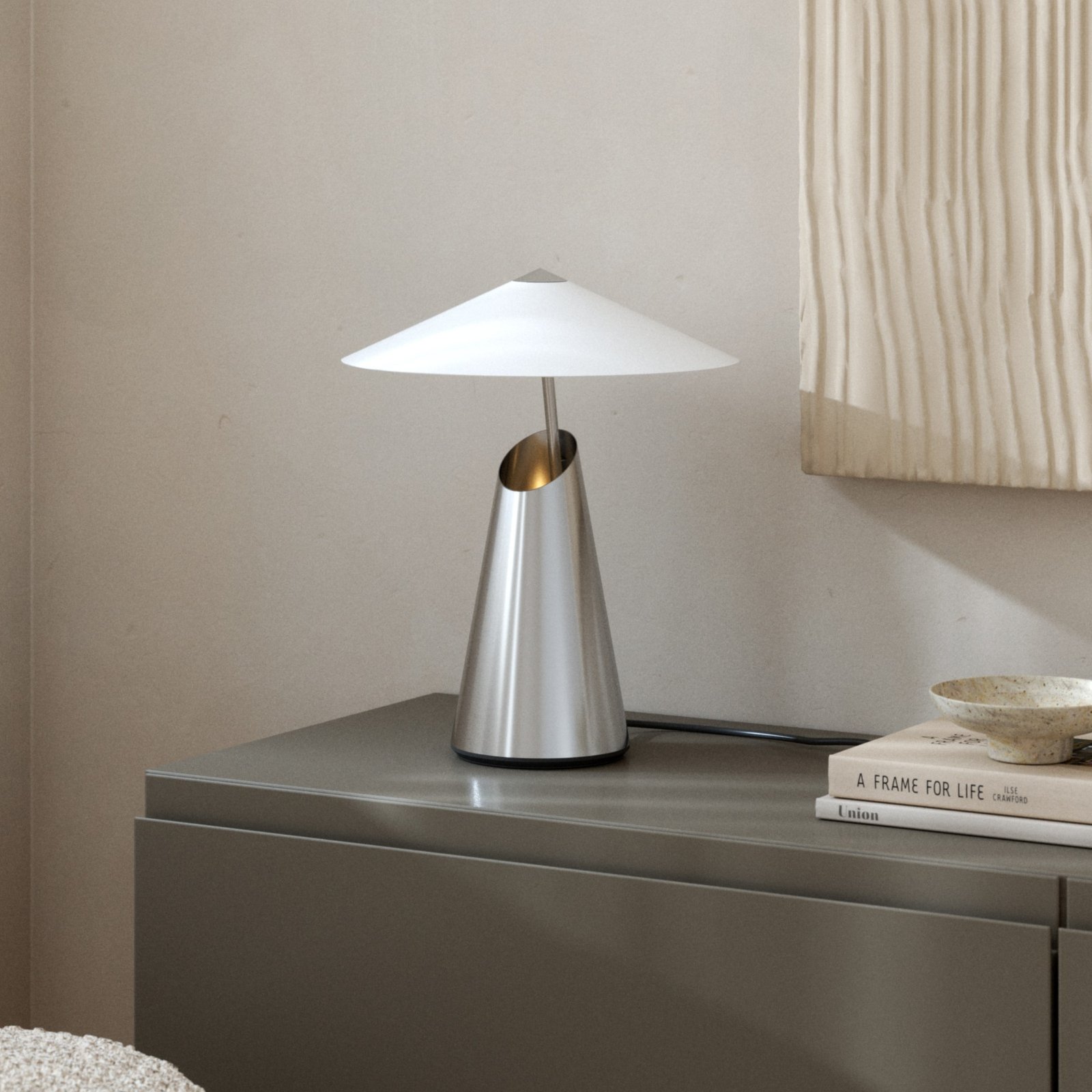 Taido table lamp, metal, chrome