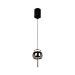 Roller hänglampa LED, krom-svart, justerbar, dragstång