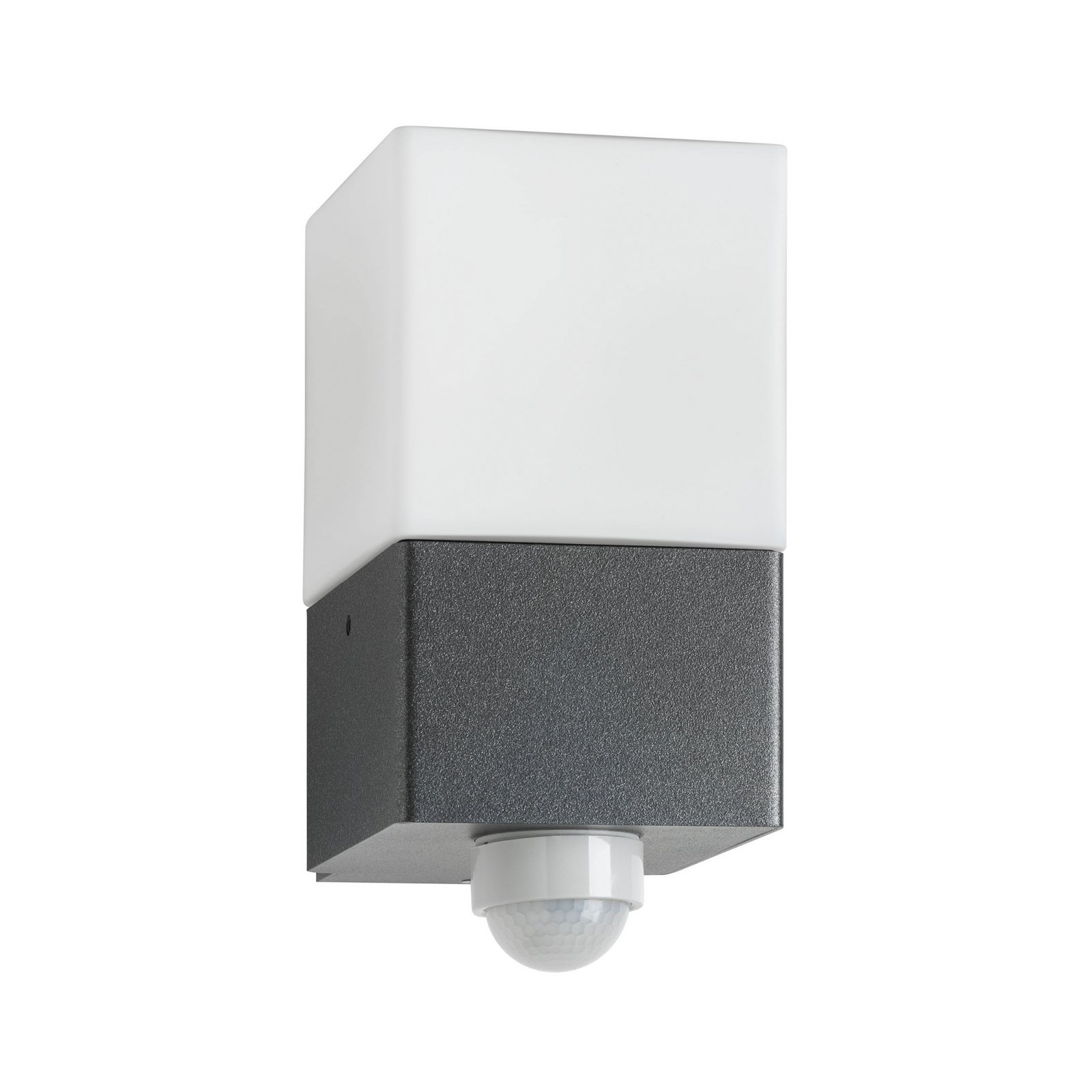 Außenwandleuchte Linus, grafit, Sensor, Edelstahl, Glas, E27