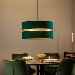 Lampada a sospensione Duo, verde/oro, Ø 60 cm, 1 luce
