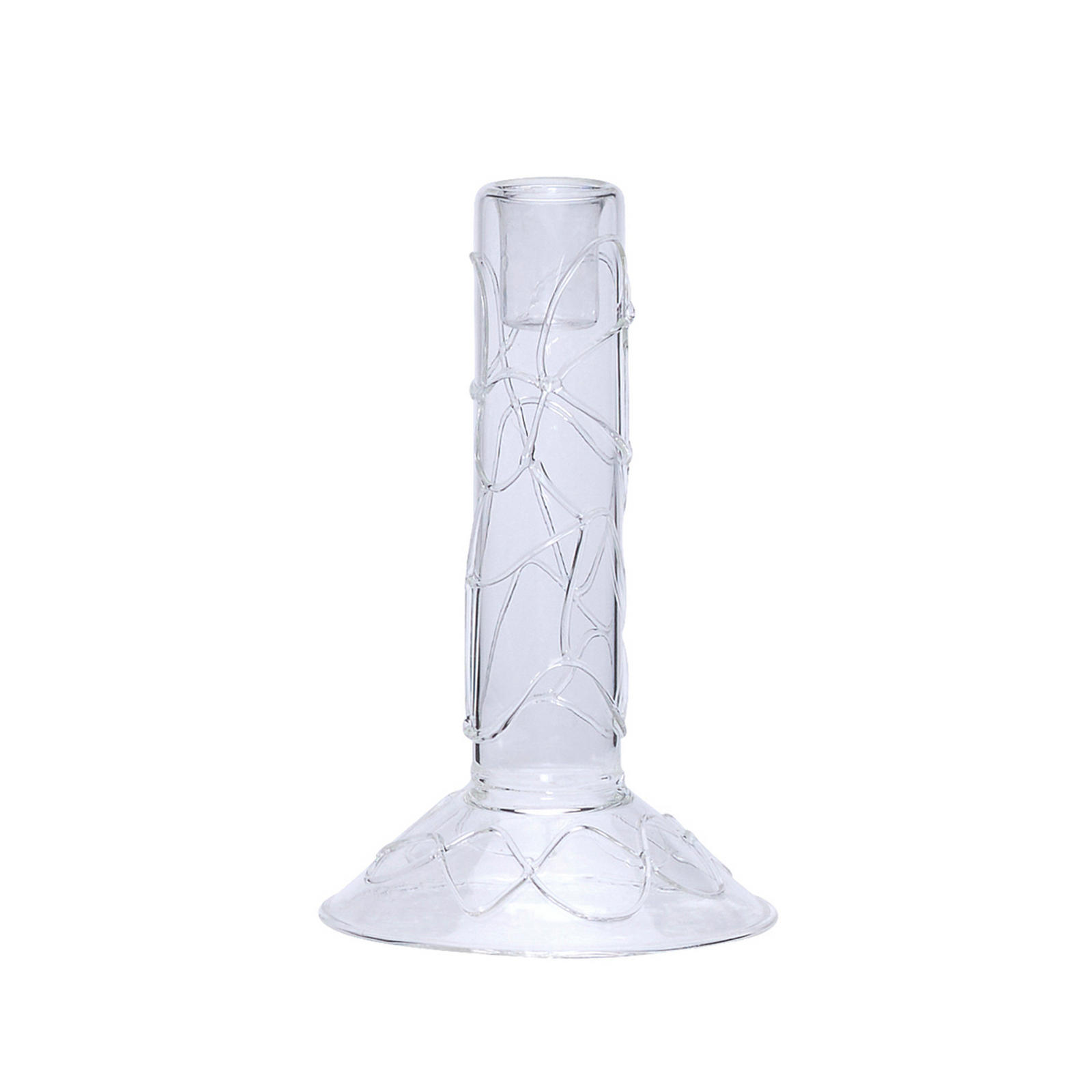 Portavelas Doodle transparente, 17 cm de altura - Hübsch