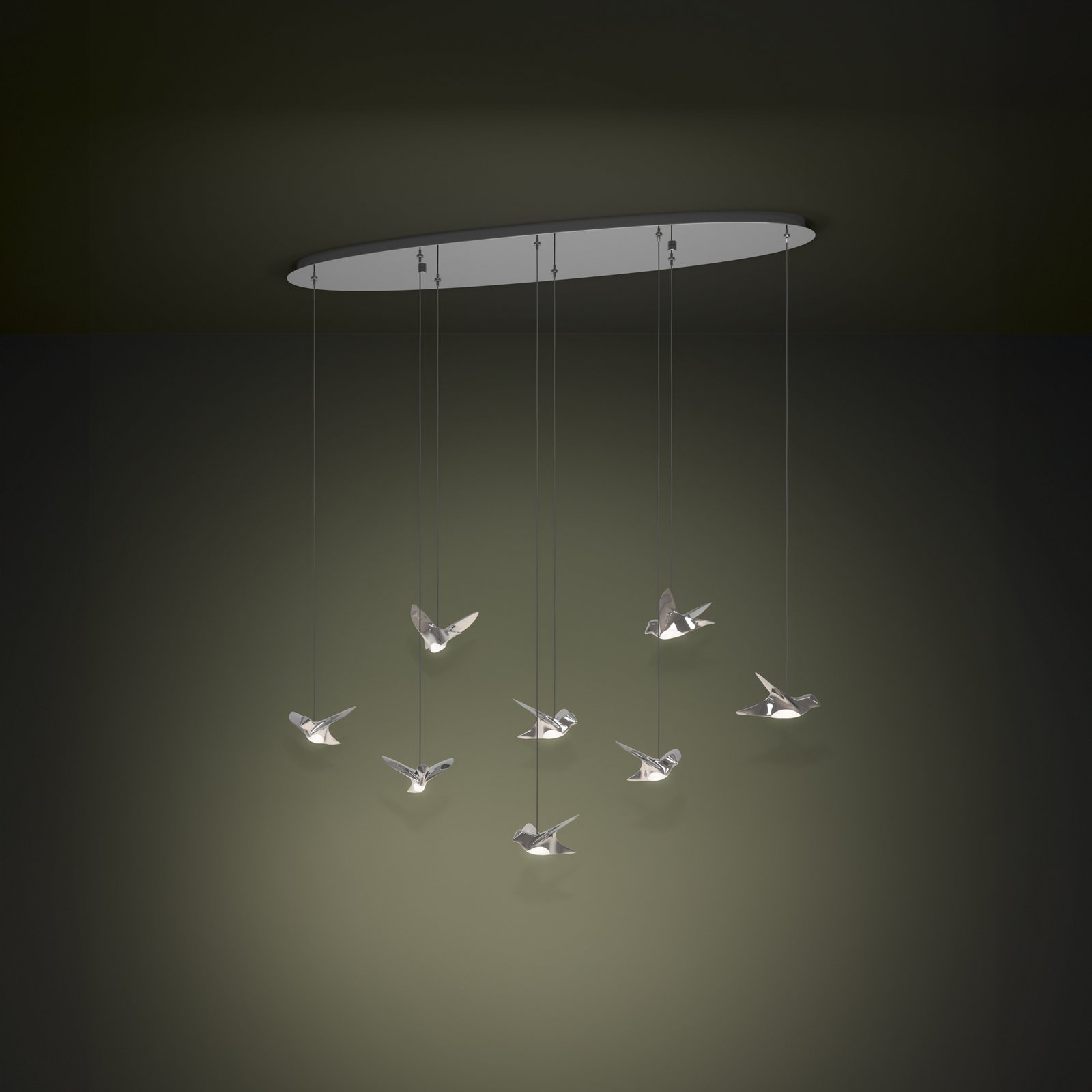 EGLO Stars Of Light LED hanging light Paratebueno, chrome, 8-bulb