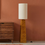 Kare põrandalamp Siena, oranž, puuvill/keraamika, 123 cm