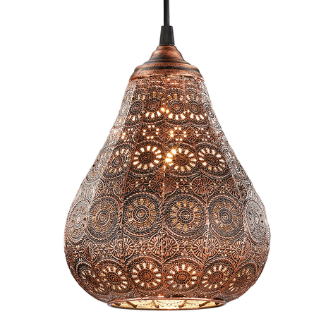 Copper-coloured hanging lamp Jasmin