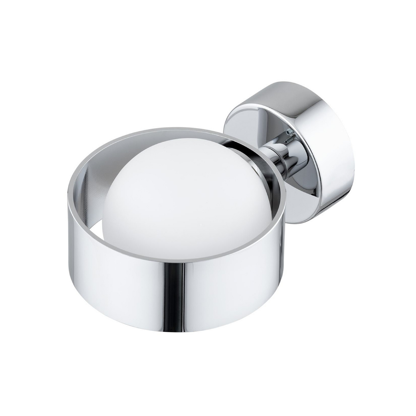Mado wall light, chrome-coloured steel, opal glass, 1-bulb