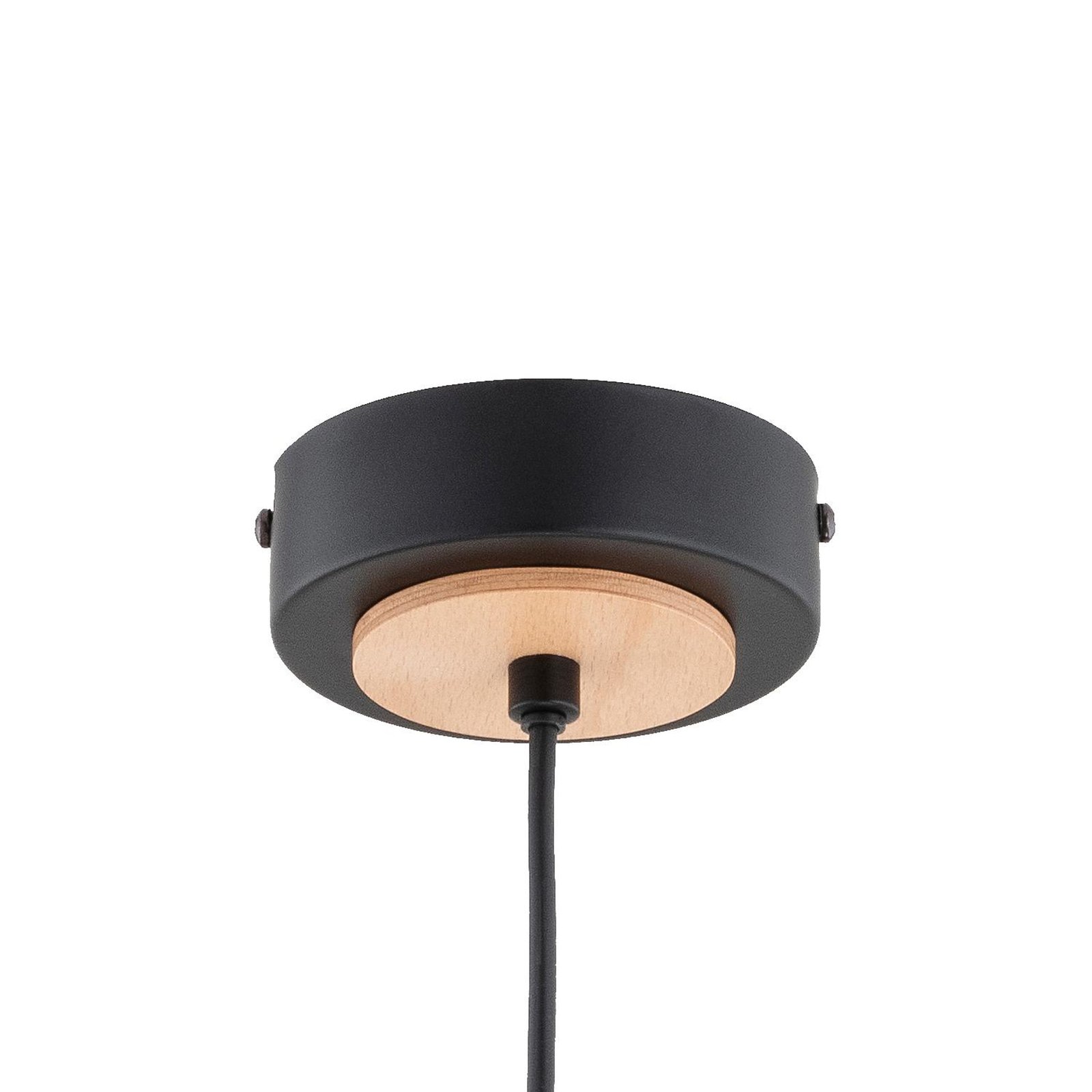 Rupert pendant light, wood-coloured / black, height 85 cm, wood