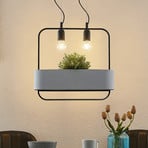 Lucande Teona suspension béton, à 2 lampes