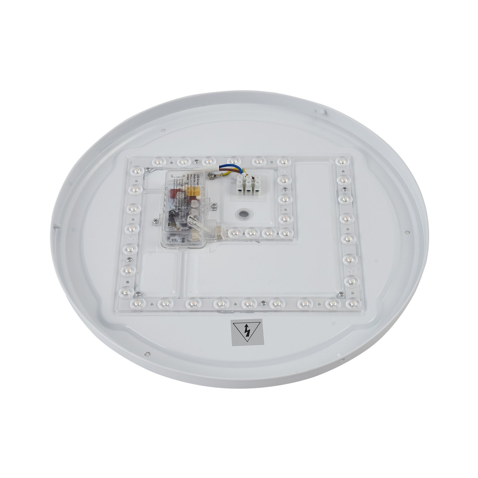 Lindby LED лампа за таван Emiva, Ø 39,5 cm, CCT, дърво