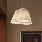 Modo Luce Florinda hanging lamp 3-bulb pleat ivory