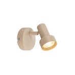 Seinäkohdevalaisin Tapp, beige, Ø 8 cm, 1-lamppuinen, metalli, GU10