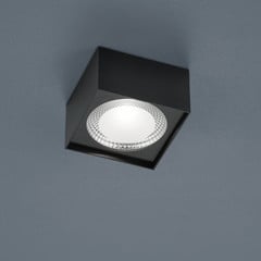 Helestra Kari LED-loftlampe, kantet, sort