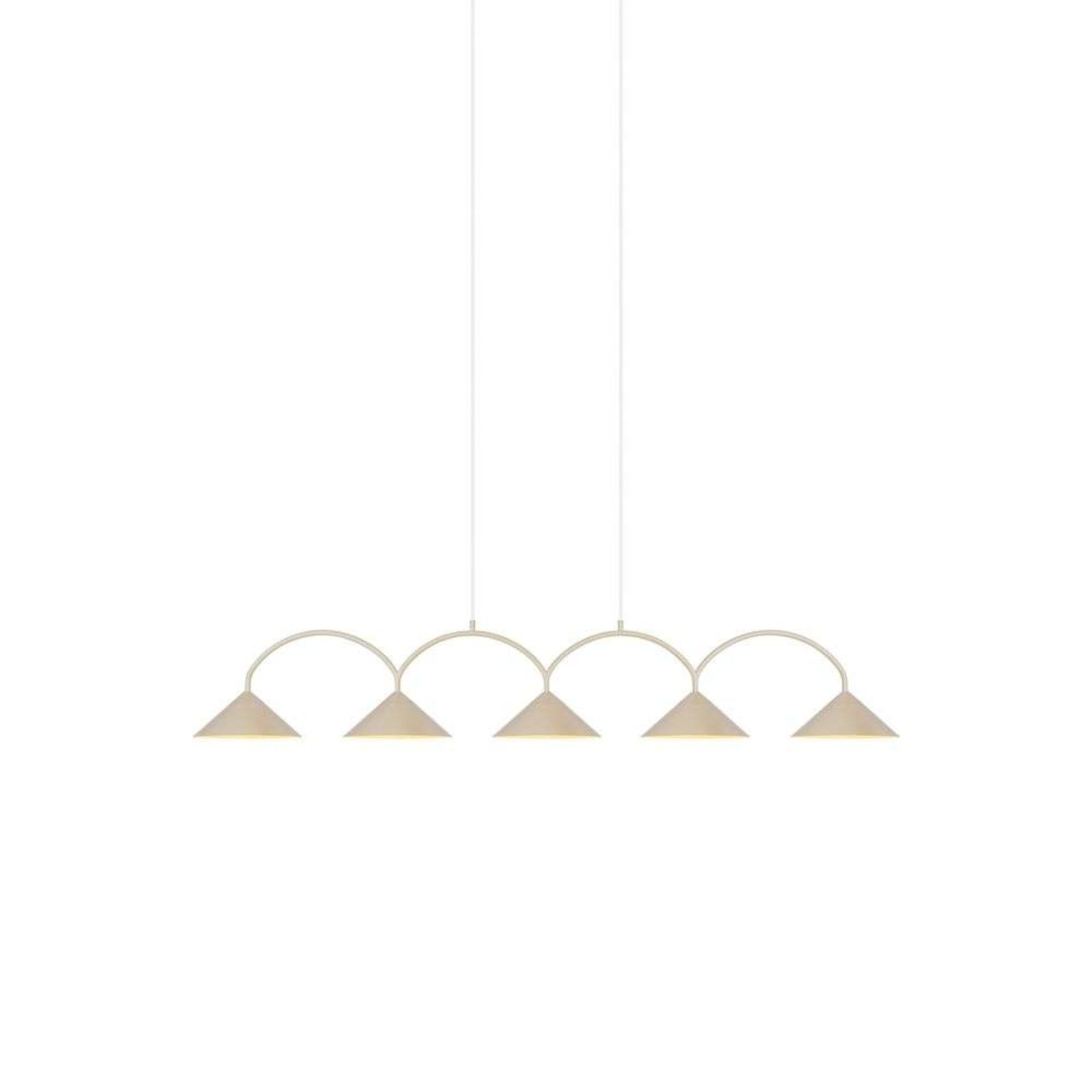 Globen Lighting Hängelampe CURVE 5, beige, 5-flg., 165 cm