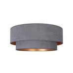 Plafonnier Boho, gris/doré, Ø 60 cm, tissu, E27 - Duolla