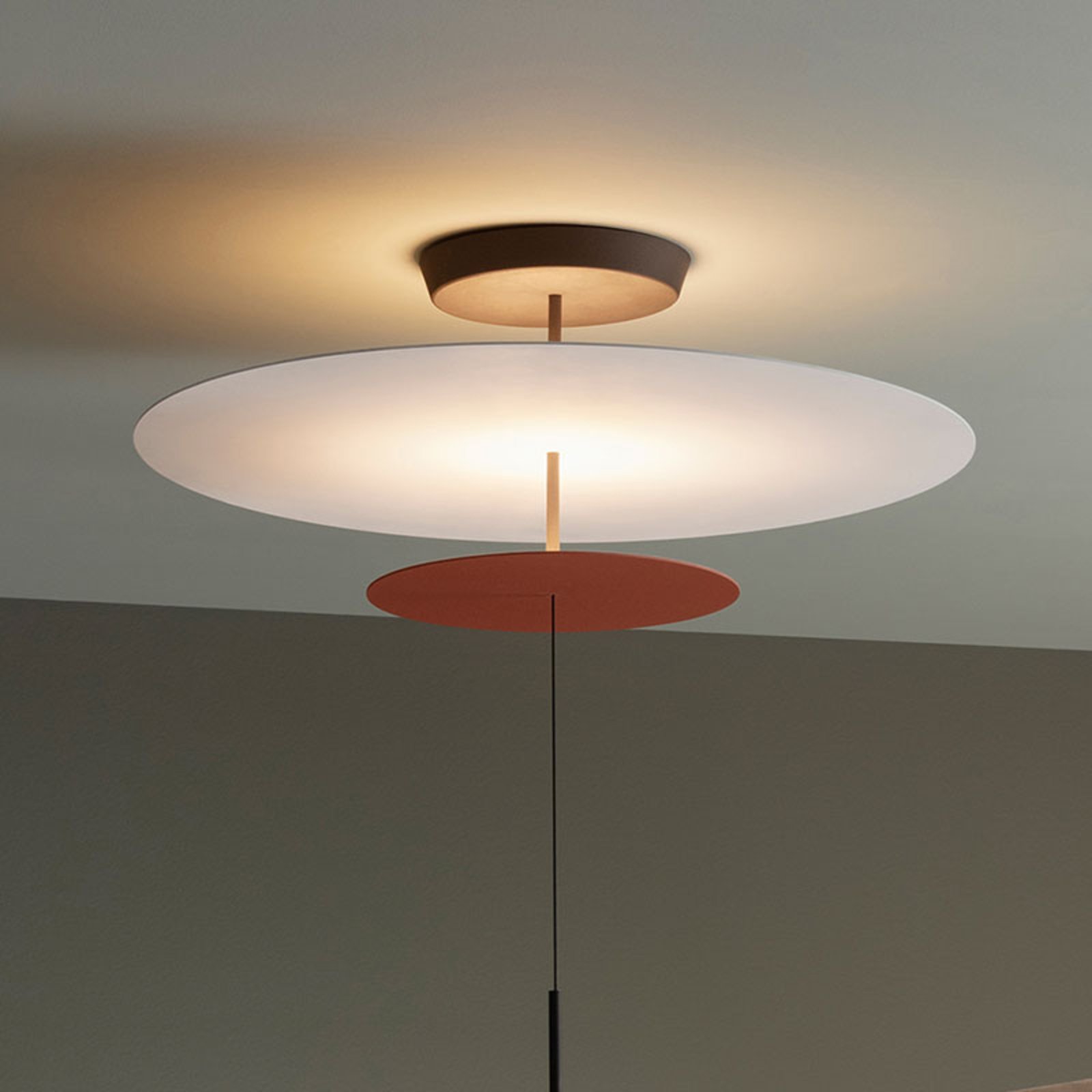 Flat LED-Hängelampe 3-flg. Ø 90cm terracotta - Vibia Flat LED-Hängelampe 3-flg. Ø 90cm terracotta - Vibia