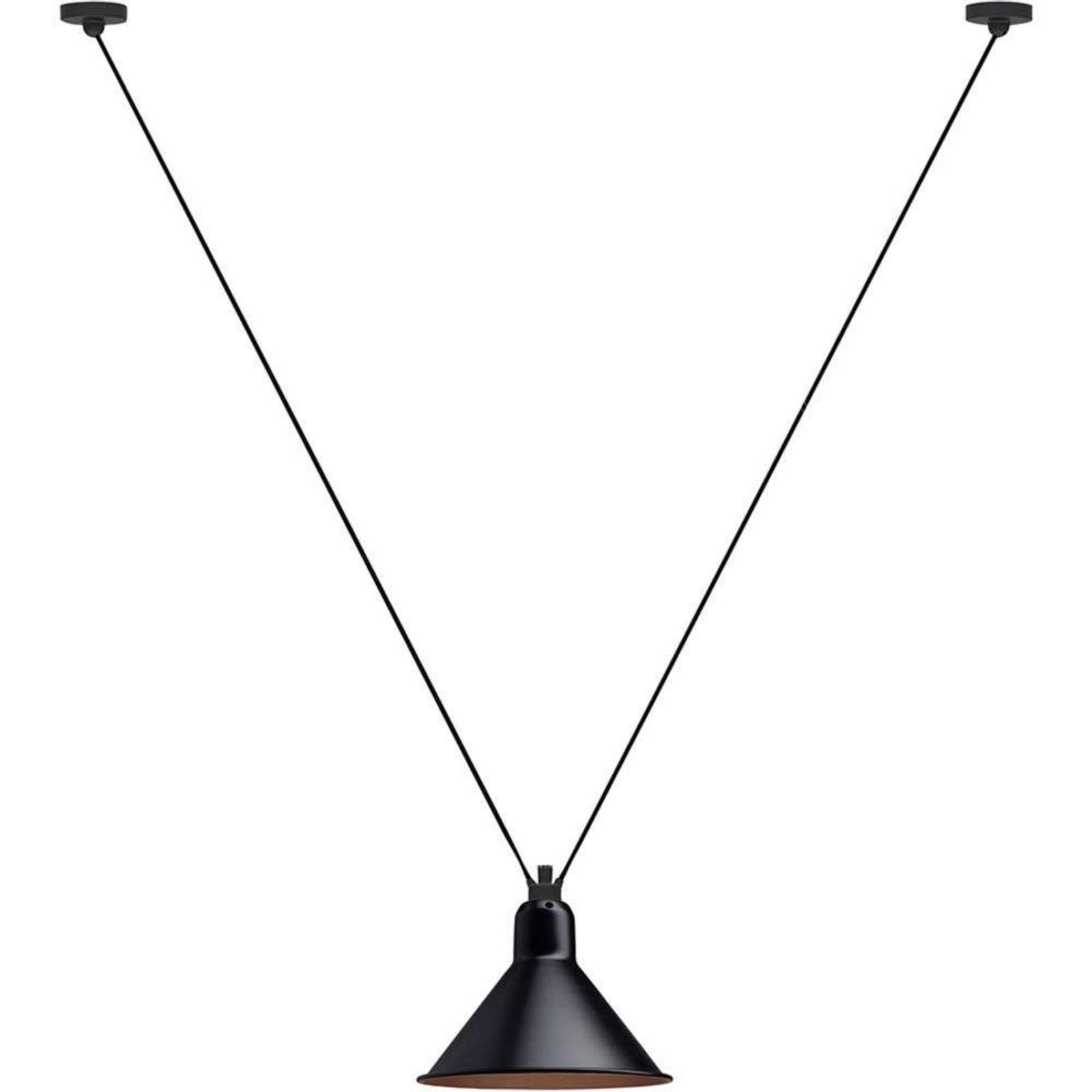 323 L Pendel Konisk Sort/Kobber Lampe Gras - Stue - Metal