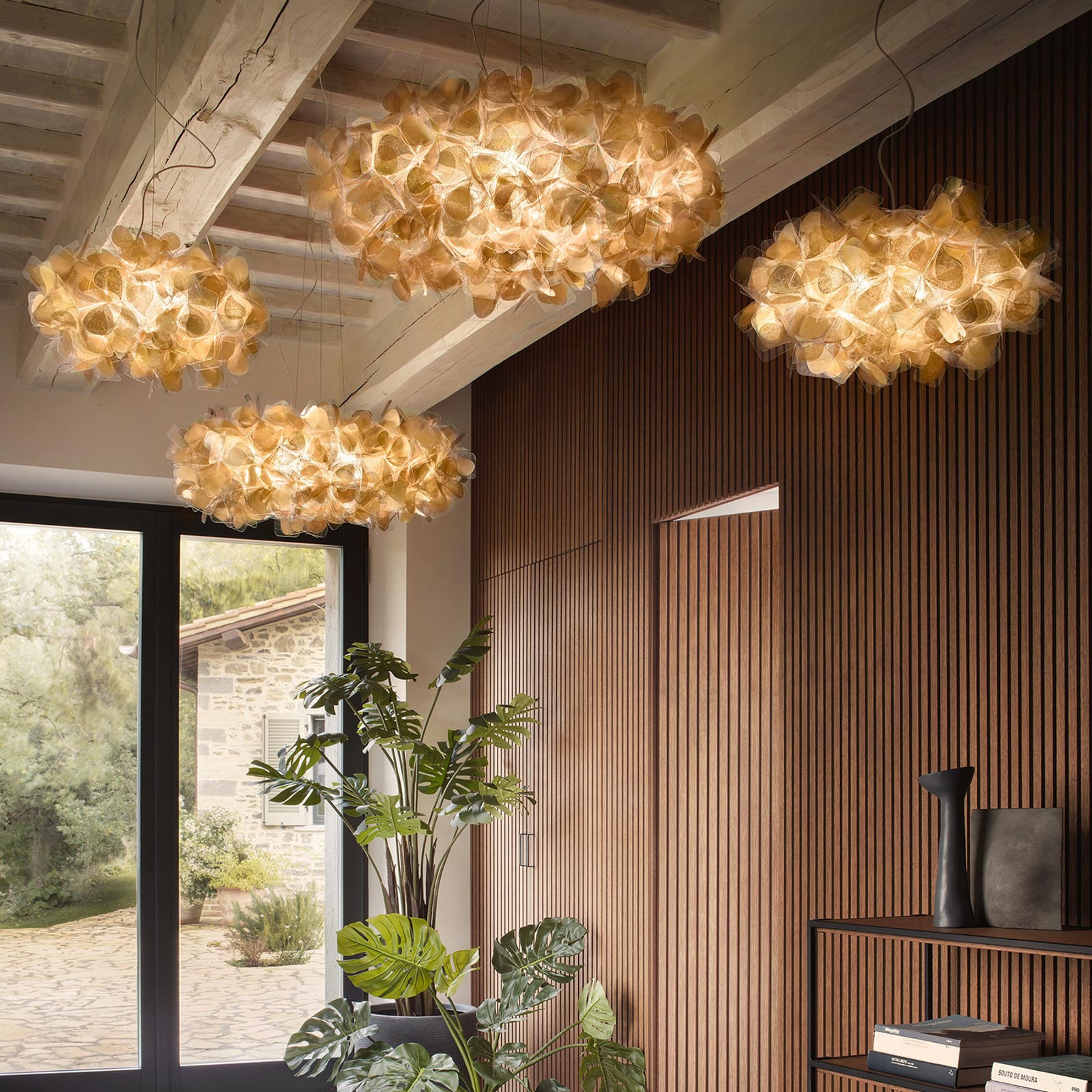 Clizia Mama Non Mama Hängelampe, Ø 78 cm, gold/klar - Slamp