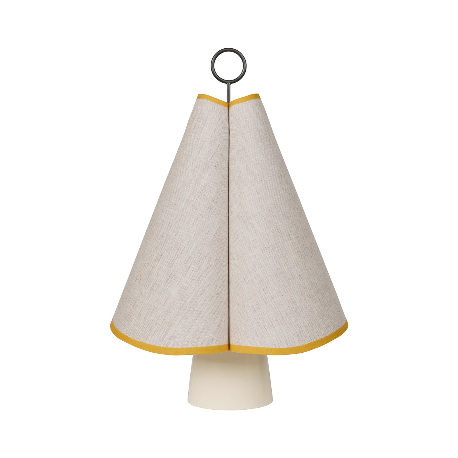 Gubi LED-akutoitega laualamp Hornbæk, beež/kollane, kangas